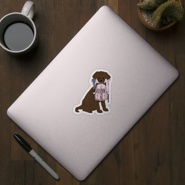 Chocolate Lab Back To School Field Hockey Lacrosse Dog by emrdesigns